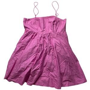 NWT Anthropologie Maeve Babydoll Pink Mini Dress Sz 1X Women's Cotton Pockets